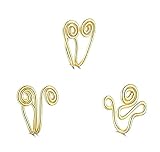 Nasenmanschette Clips auf Damen Herren Afrikanische Nase Ring Wiederverwendbarer Goldmanschette Clip Auf Verschiedene Gesicht Edelstahl Ringe durchbohrt Einstellbare Unisex 3 Stück