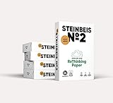 Steinbeis No. 2 ReThinkingPaper Kopier-Papier – DIN A4 Recycling-Papier 80 g/m², Drucker-Papier ISO 80 / CIE 85, Weiß, 5 x 500 Blatt, C1501666080