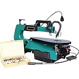 Tragbare Tischkreissäge ， 120W Scrollsägen, tragbare Croll-Sägen mit Fußpedalschalter und flexibler Shaftittentiefe 50mm / 2 ', Tilt 45 °, variable Geschwindigkeit 550-165 0RPM für Holzhandwerker. ， H