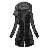 Zilosconcy Sweatjacke Damen Kapuzen Herbst Winter Warm Reißverschluss Jacke Sweatshirt Lange Ärmel Hoodie Herbst Winter Langarm Pullover Outwear Jacken Hoodie Ob