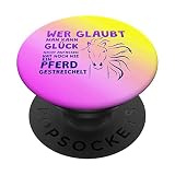 Schönes Pferde Design mit Spruch für Mädchen gelb rosa pink PopSockets mit austauschbarem PopGrip