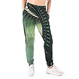 LAOLUCKY Damen Sweatpants Jogger Jersey Pants Mode Casual Sport Hose, Space Hallway of Spaceship Futuristic White, L