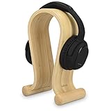 kalibri Kopfhörerhalter Kopfhörerständer Universal Holz - Kopfhörer Halter Headset Halterung - On Ear Headphone Stand - Bambus Holz in Hellb