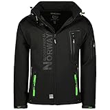 Geographical Norway Herren Softshell Jacke (Schwarz / Grün, XL)