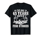 T-Shirt zum 65. Geburtstag, Angler, lustige Geschenkidee T-S