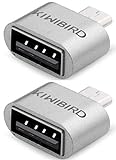 KiWiBiRD Micro USB (männlich) zu USB A 2.0 (weiblich) High Speed OTG Adapter USB auf Mikro USB Stecker Kompatibel mit Android Smartphones/Tablets mit OTG Funktion - 2er Pack