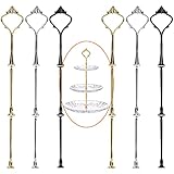 Dilightnews 6 Set Etageren Stangen Set, Etageren Stangen, Metallstangen Mittellochausstech, 2 bis 3 Etage für Hochzeitstorte Etagere Tortenständer Tortenhalter T