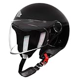 MT Street Jet-Helm · Motorrad-Helm Roller-Helm Scooter-Helm Bobber Mofa-Helm Chopper Retro Cruiser Vintage Pilot Biker ECE 22.05 (Schwarz, XL)