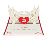 3D KARTE'Silberne Hochzeit' I Pop-Up Karte als Glückwunschkarte, Einladungskarte, Geschenkkarte I Klappkarte zum Hochzeitstag