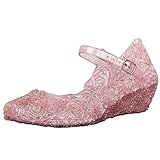 Sandalen Mädchen Kinderschuhe Sommer Strandschuhe Kinder Freizeitschuhe Keil Badeschuhe Aushöhlen Atmungsaktiv Sandalen Rutschfest Prinzessin Schuhe Kristall S