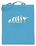 shirt-o-magic MMA: Evolution MMA-Kämpfer - Jutebeutel (mit langen Henkeln) -38cm-42cm-Hellb