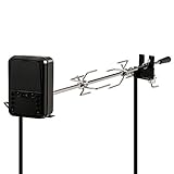 BBQ-Toro Grillspieß Set für Camping Ausflug, Lagerfeuer und mehr, 90 cm, 2 Fleischnadeln, Motor (mit Batterie)