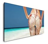 Paul Sinus Art Frauenpo bedeckt mit Sand 120x 60cm Panorama Leinwand Bild XXL Format Wandbilder Wohnzimmer Wohnung Deko Kunstdruck