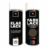 Farbspraydosen Set für Audi/VW DAKOTAGRAU metallic Y1P 400 ml Auto Basislack 400 ml Klarlack glänzend / 2 Sprühdosen von LB COLOR