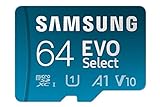 Samsung EVO Select 64GB microSDXC UHS-I U1 130MB/s Full HD Speicherkarte inkl. SD-Adapter (MB-ME64KA/EU)