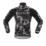 Homesally Herren Langarm Radsportanzüge Radtrikot Set Radfahren Kleidung Langärmeliges Fahrradtrikot Mit Thermofleecefutter,Winter Warm Up Thermische Fleece Radfahren Jacke,Bronze,S