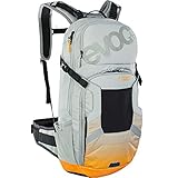 EVOC FR ENDURO E-RIDE 16 E-Bike-Rucksack, Fahrradrucksack (gepolstertes Fach für Ersatz-Akku, GURTFIXIERUNGS-SYSTEM, KONTROLL DISPLAY FACH, LITESHIELD BACK PROTECTOR), Steingrau/Hellorang