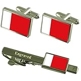 Select Gifts Dubai Fahne Manschettenknöpfe gravierte Krawattenklammer passende Box S