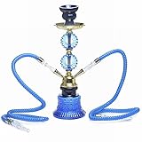 Luxuriöses Shisha-Kit, Hochwertiger Glasboden, 13-Zoll-tragbares Kleines Shisha-Kit Mit 2 Schläuchen, Einfach Zu Demontieren Und Zu Reinigen B