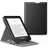 MoKo Hülle Kompatibel mit Kindle Paperwhite 11. Generation 2021, Vertikal Flip Kunstleder Schutzhülle mit Auto Sleep/Wake 3 Einstellbare Winkel Case für Kindle Paperwhite 6,8 Zoll, Schw