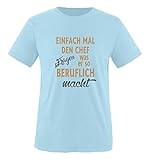 Comedy Shirts - Einfach mal den Chef Fragen, was er so beruflich Macht? - Herren T-Shirt - Royalblau/Hellbraun-Grau Gr. M