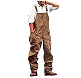 Herren Latzhose Overall - Lange Herren Arbeitshose Jeans Waschen Overall Streetwear Hosenträger Hosen mit T