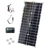 sZeao Solarpanel 100W 18V Monokristallines Photovoltaikmodul Mit Controller USB Ausgang Solarpanel-Ladegerät Für Wohnmobil Vans Garagendach Yachtboot E