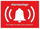 10 Stück Alarm Aufkleber Alarmgesichert Sticker innen & außen, Warnaufkleber Alarmanlage mit UV-Schutz, Aussenklebend, Objekt alarmgesichert, Hinweis Alarmanlage als Einbruchschutz für Fenster, Haus, Kellerfenster, KFZ um Einbrecher abzuschrecken, TOP F