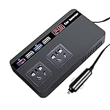 CJDM 200W Kfz-Wechselrichter, DC 12V zu 220V AC Kfz-Ladegerät-Adapter, 4 USB-Anschlüsse Kfz-Steckdose und QC3.0-Anschlüsse Kfz-Steckerkonverter mit S