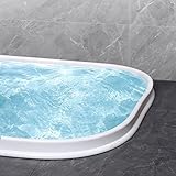 Zusammenklappbarer Duschschwellen-wasserdamm, Für Badezimmer Küche Tür Ecke Wasserblocker Rückhaltesystem Dusch Wasserdamm, Grau, Weiß, Schwarz (Color : Gray, Size : 120cm)