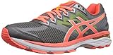 ASICS Women's GT-2000 4 Running Shoe, Charcoal/Flash Coral/Flash Yellow, 5 M US