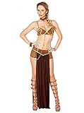 Tooperze Beautyplay Sexy Damen Kostüm Pinzessin Leia Kostüm Damen Cosplay Slave Ladies Princess Leia Fancy Dress Adults Film Costume,M,Brow