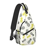 Leichte Schultertasche, verstellbarer Schulter-Rucksack für Unisex-Radfahren., Bunte Ananas 3, Einheitsgröß