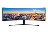 Samsung C49J890 124,46 cm (49 Zoll) Premium Curved Business Monitor (HDMI, DisplayPort, USB Type-C, USB 3.0 HUB, 3,5mm Audio, 5 ms Reaktionszeit (G/G)) schw