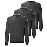 Fruit of the Loom 3er Pack Classic Set-In Sweat Herren, NEU, Größe:XL, Farbe:dunkelg