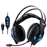 KLIM IMPACT V2 - Gaming Headset und Mikro USB - 7.1 Surround-Sound + Isolation - Hochqualitativer Klang + PS5 Headset mit Klangvolle Bässe - Für PC, PlayStation, Videospiele - Neue 2021 V