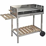 WAGNER Grill XXL Edelstahl Grillwagen Holzkohlegrill fahrbar mit Holzablag