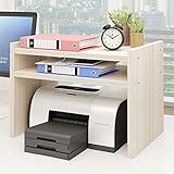 Druckerständer Druckerständer Laserdrucker Kopierer Scanner Ständer Regal mit Speicher Holz Schreibtisch Papier for Organzier Home / Office, Drucker Riser (Original Holz Farbe) für Büro Küche und Z