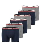 6er Pack Herren Levis SPRTSWR Logo Boxer Brief Boxershorts Unterwäsche Pants, Farbe:198 - Dress Blues, Bekleidungsgröße:XL