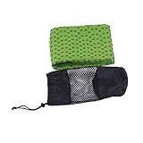 Gmkjh Yogamatte, Handtuch Pilates Matte, Handtuch Gymnastikmatte, 185 cm x 63 cm rutschfeste Yogamatte Handtuch Yoga schweißabsorbierende Gymnastikmatte(Grün)