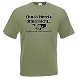 Chuck Norris atmet Nicht. T-Shirt, Gr. XL