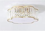 ZXCAQD 4 Glühbirnen Flush Mount Lampe Modernes Einfaches Schlafzimmer LED Deckenleuchte Mit Blumenkristallschatten In Gold for Esszimmer Wohnzimmer Restaurant Hotel, 185 cm (Color : Gold)