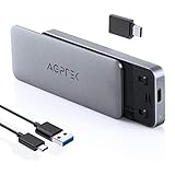 AGPTEK M.2 NVME SSD Gehäuse, PCIe USB 3.1, Gen 2, 10Gbps, USB C Festplattengehäuse Adapter für M-Key oder M+B Key NVME SSD 2230/2242/2260/2280