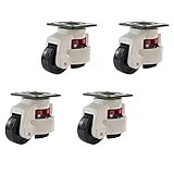 JTGPFC Schwere Selbstnivellierende Rollen, Heberollen, Möbelrollen, 360-Grad-Drehwerkbank, Plattenmontierte Rollen, 4er-Set (GD-40F 60F 80F 100F 120F) (Size : 80F)