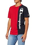 Champion Herren Color Block Vertical Logo T-Shirt, rot, XL