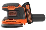 Black+Decker Akku-Exzenterschleifer (18V, 1,5 Ah, zum Schleifen/Polieren, Ergonomisches Griffdesign, inkl. Akku, Ladegerät, Schleifgitter (K80) und Werkzeugtasche, BDCROS18, 90 W)