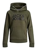 JACK & JONES Jungen Jjecorp Logo Sweat Hood Noos Jr Kapuzenpullover, Forest Night, 164 EU