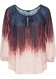 Versandhaus Damen Tunikashirt mit Batikdruck, 254001 in Beige/Dunkelblau Bedruckt 32/34
