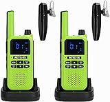 Retevis RA619 Walkie Talkie,Bluetooth Drahtlosem Klon,16Ch Wiederaufladbares LizenzfreiWalkie-Talkie,mit Bluetooth-Headset 3aa-Batterie Lang Reichweite Fungerate Set(Grün, 2er)