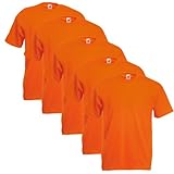 Fruit of the Loom 5er Pack T-Shirts, poppy orange, Größe XL
